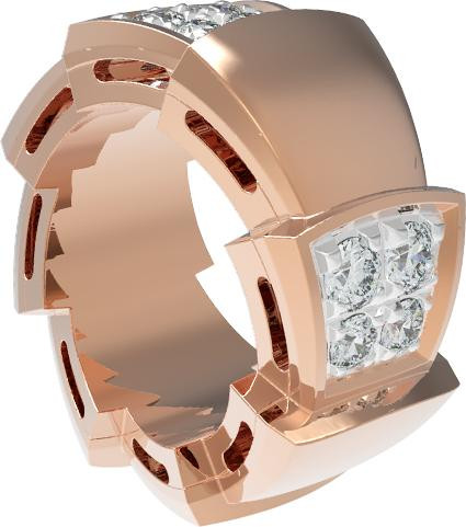 Подвеска из красного золота 585 пробы c бриллиантами