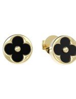 Серьги из лимонного золота c ониксом