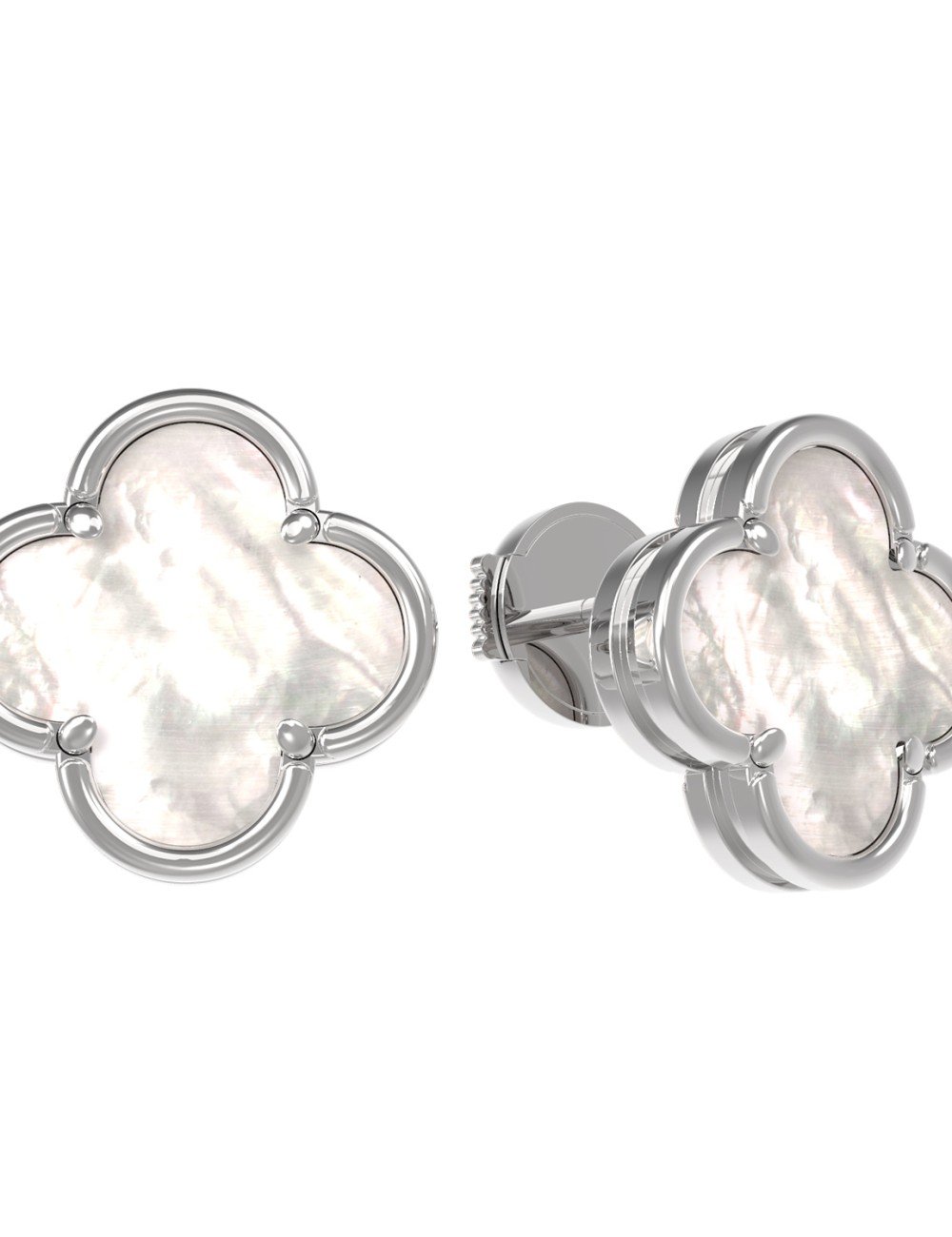 Серьги из белого золота c перламутром