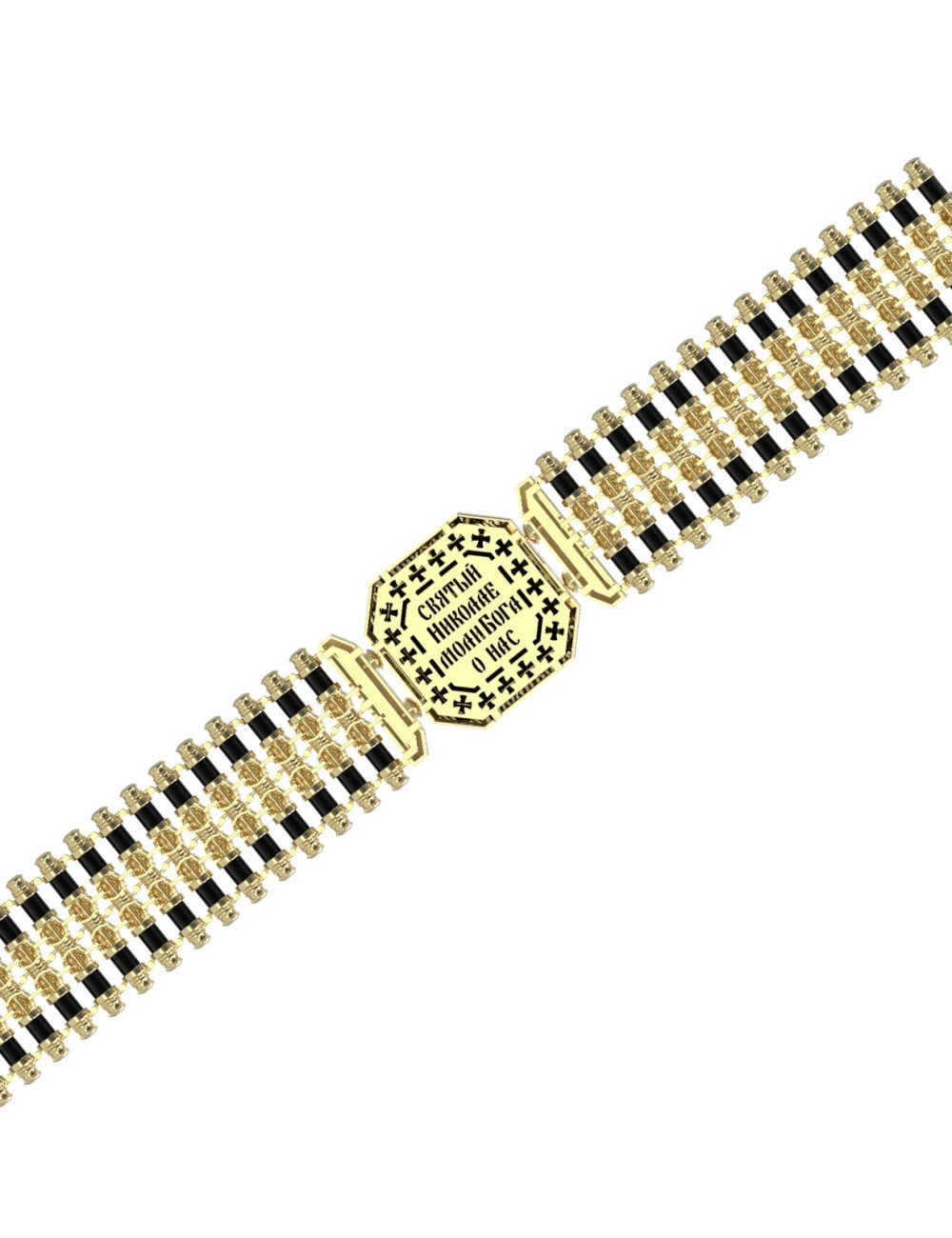 Браслет из лимонного золота c ониксом
