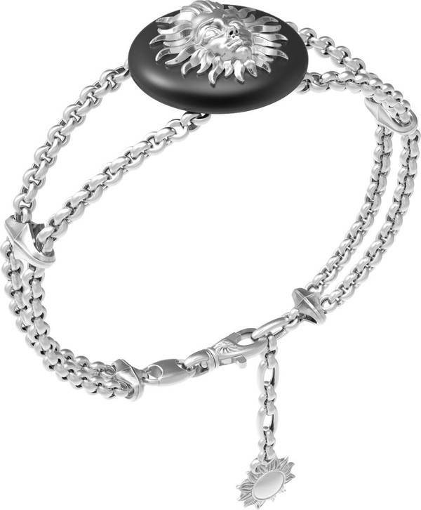 Браслет из белого золота 585 пробы c ониксом