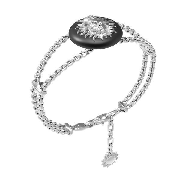 Браслет из белого золота 585 пробы c ониксом