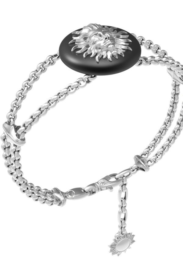 Браслет из белого золота c ониксом