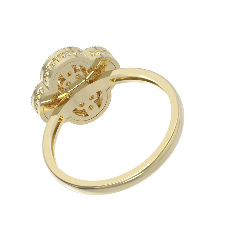 Кольцо из лимонного золота 585 пробы c бриллиантами