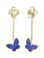 Серьги из лимонного золота c лазуритом и перламутром