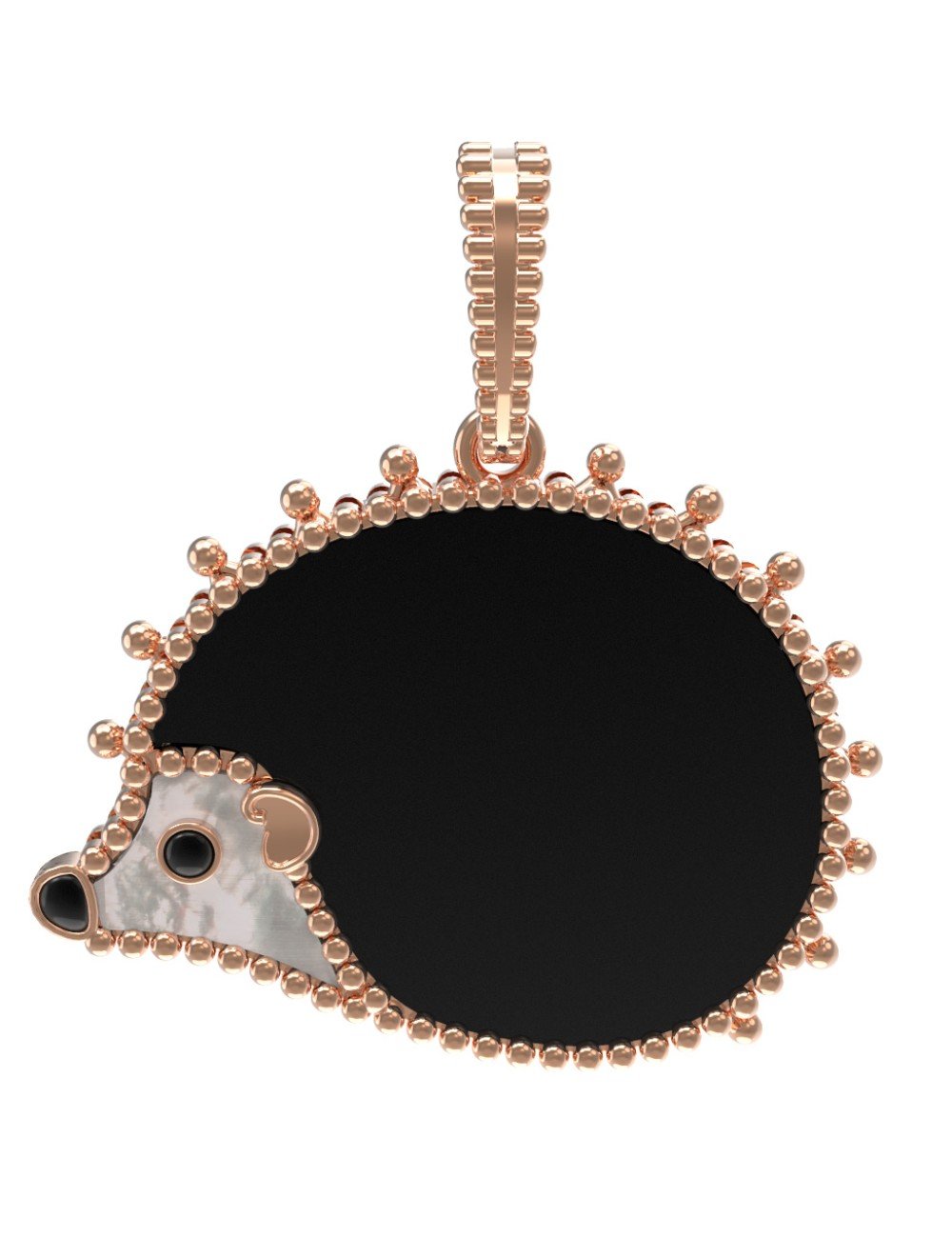 Подвеска из золота c эмалью, ониксом и перламутром