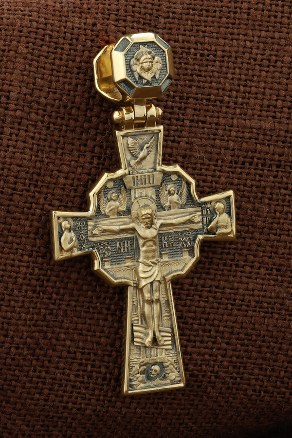 Крест из лимонного золота 585 пробы