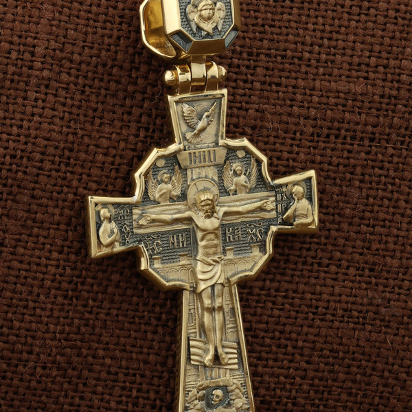 Крест из лимонного золота 585 пробы