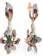 Серьги из золота c фианитом