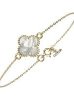 Браслет из лимонного золота c перламутром