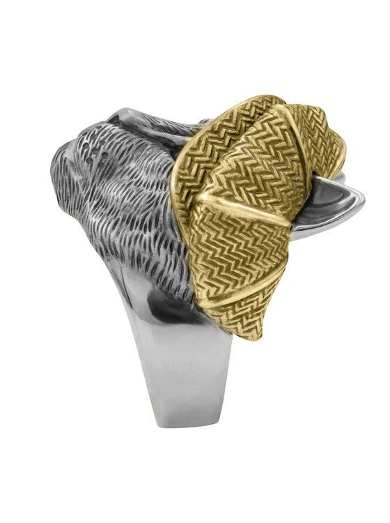 Кольцо из белого золота 585 пробы c эмалью