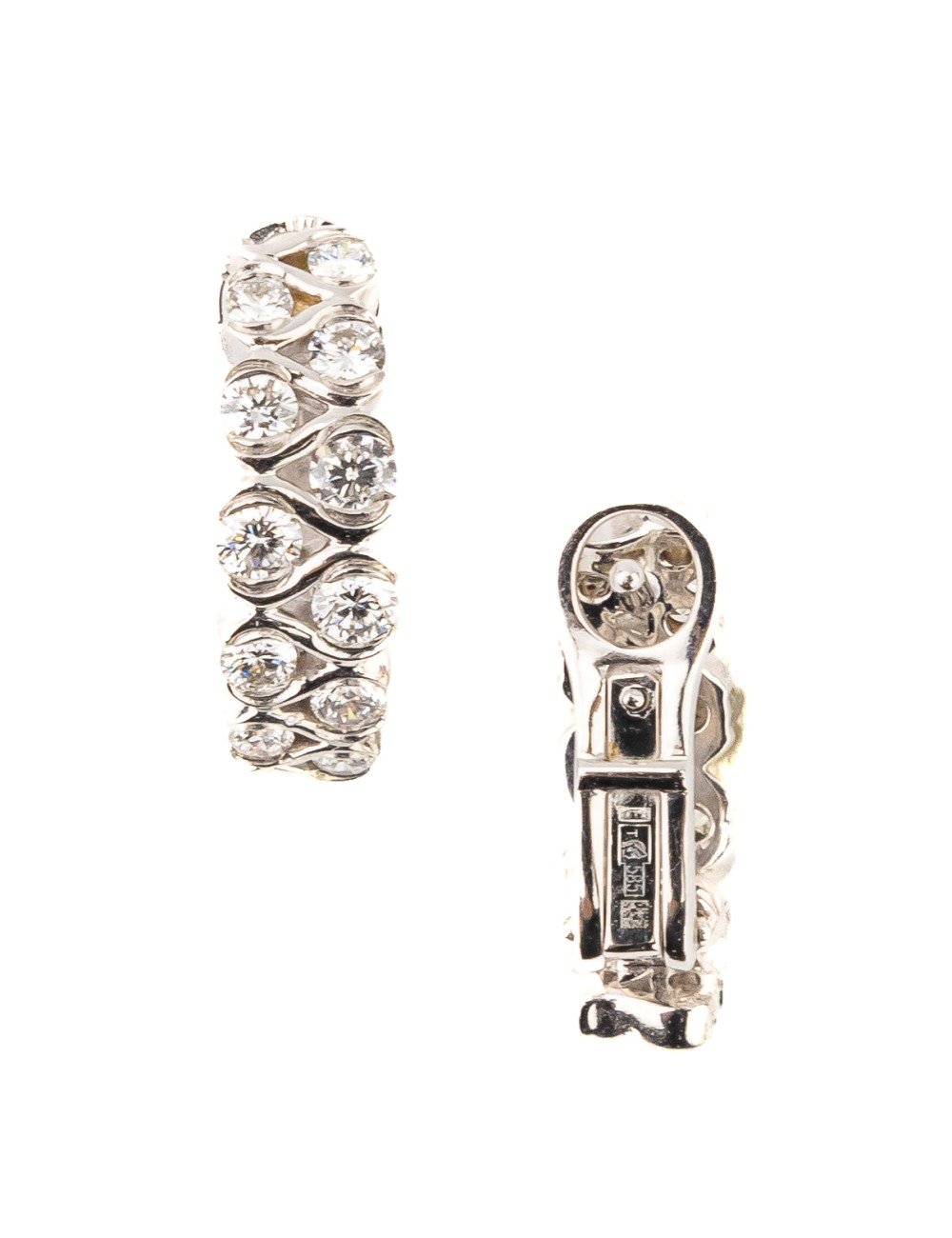 Серьги из белого золота c бриллиантами