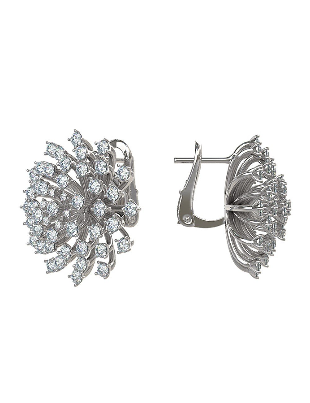 Серьги из белого золота c бриллиантами