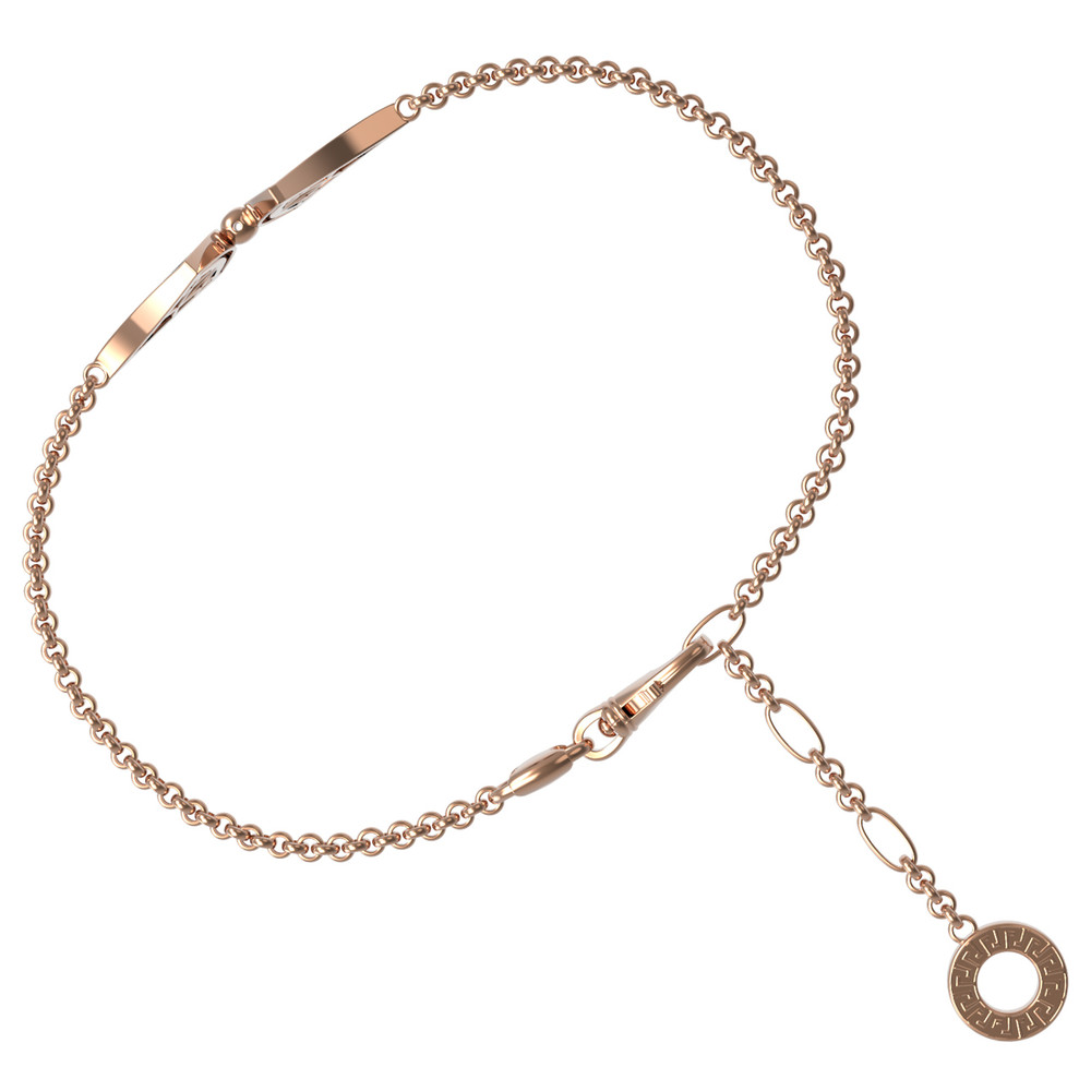 Браслет из красного золота 585 пробы c малахитом и перламутром