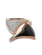 Кольцо из золота c бриллиантами и ониксом