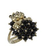 Кольцо из лимонного золота c эмалью и ониксом