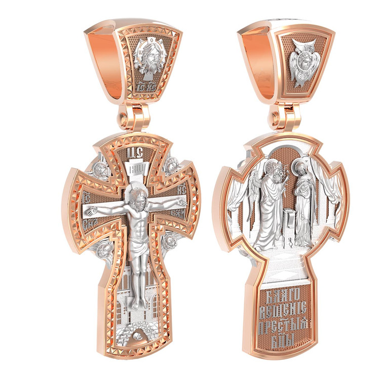 Крест из красного золота 585 пробы