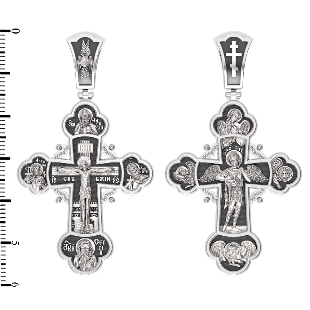 Крест из белого золота 585 пробы