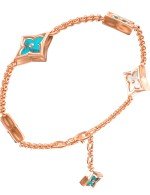 Браслет из золота c бирюзой и перламутром