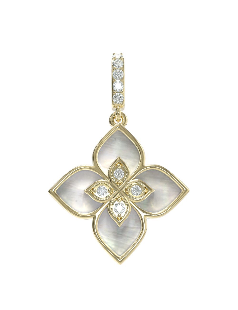 Подвеска из лимонного золота c бриллиантами и перламутром
