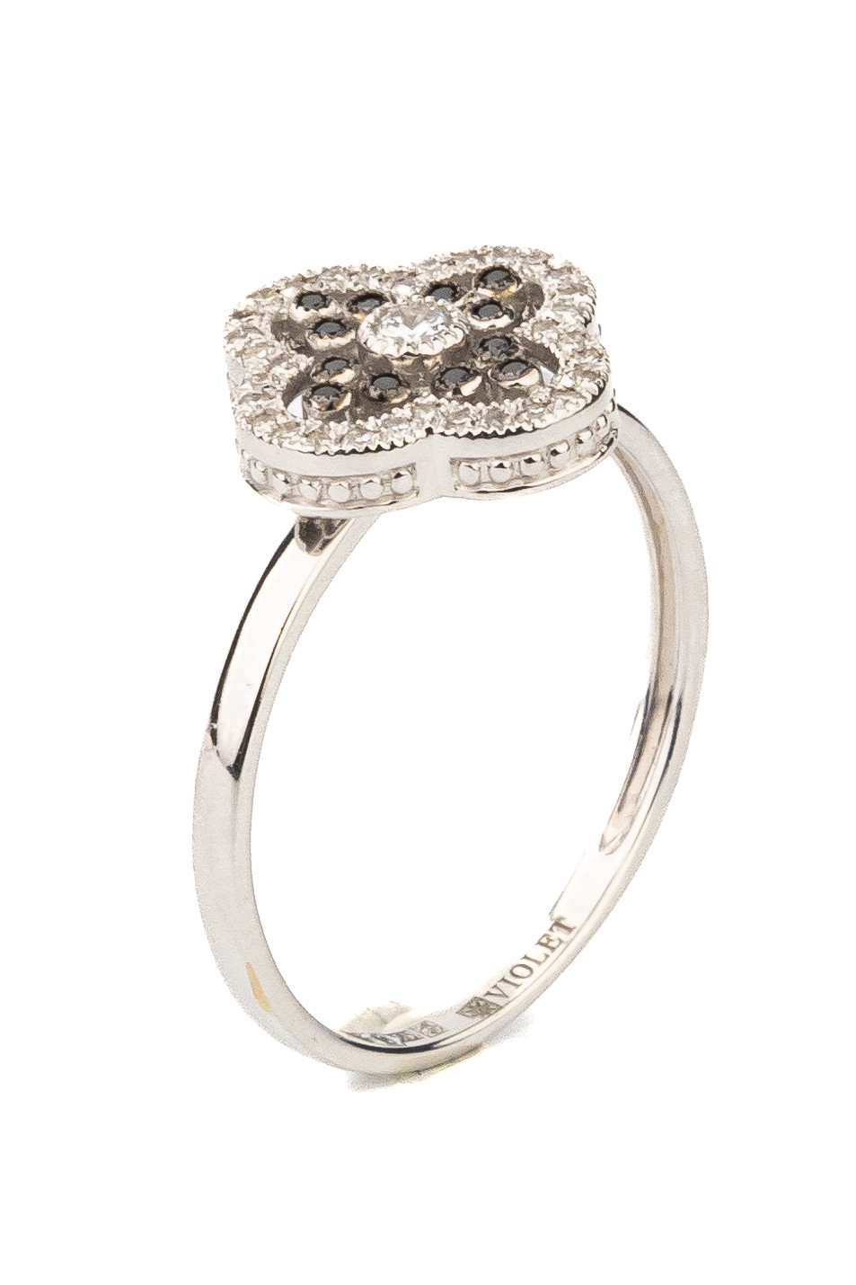 Кольцо из белого золота 585 пробы c бриллиантами