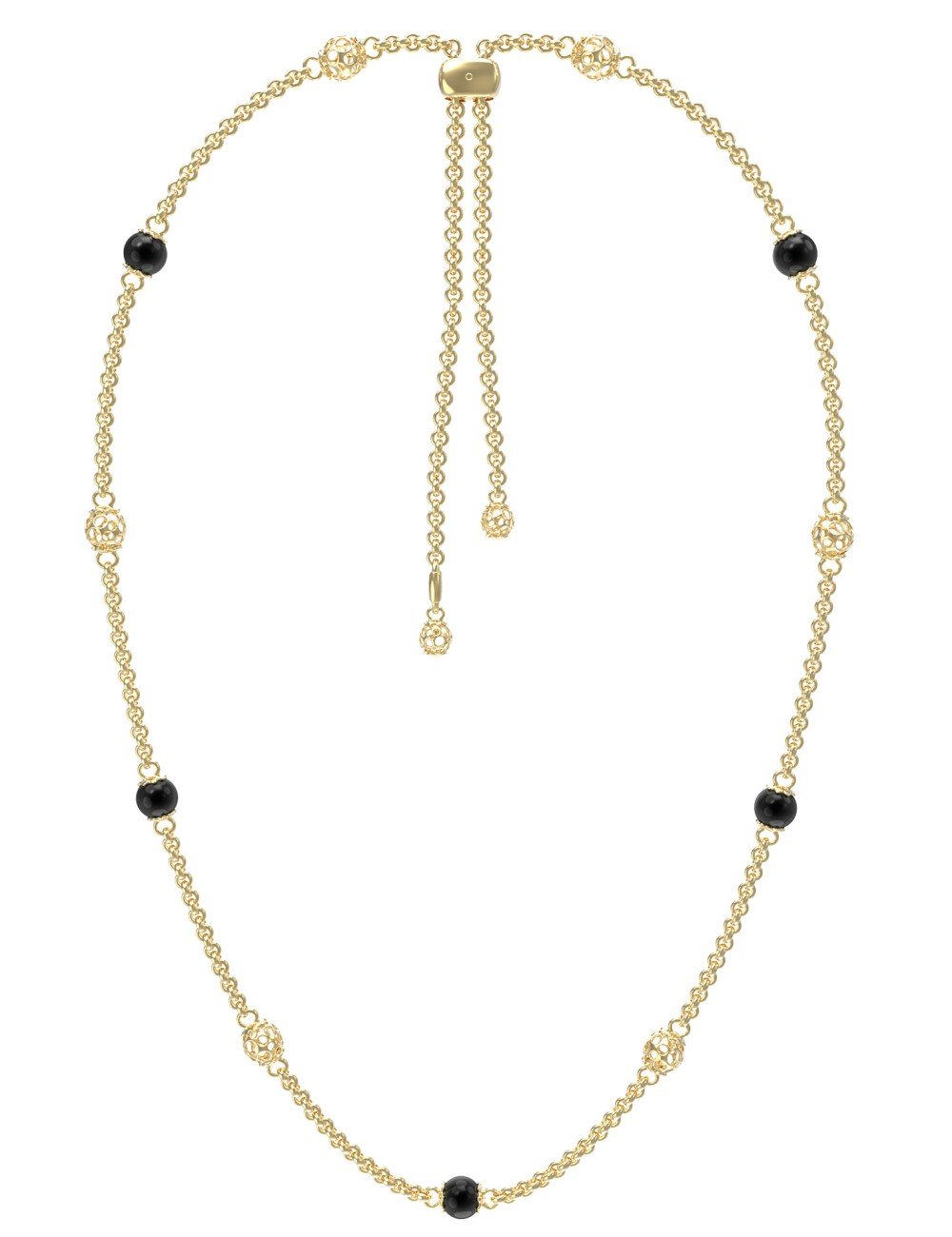 Колье из лимонного золота c ониксом