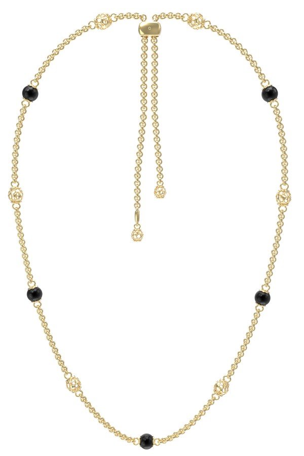 Колье из лимонного золота c ониксом