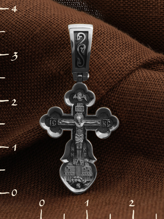 Крест из белого золота 585 пробы