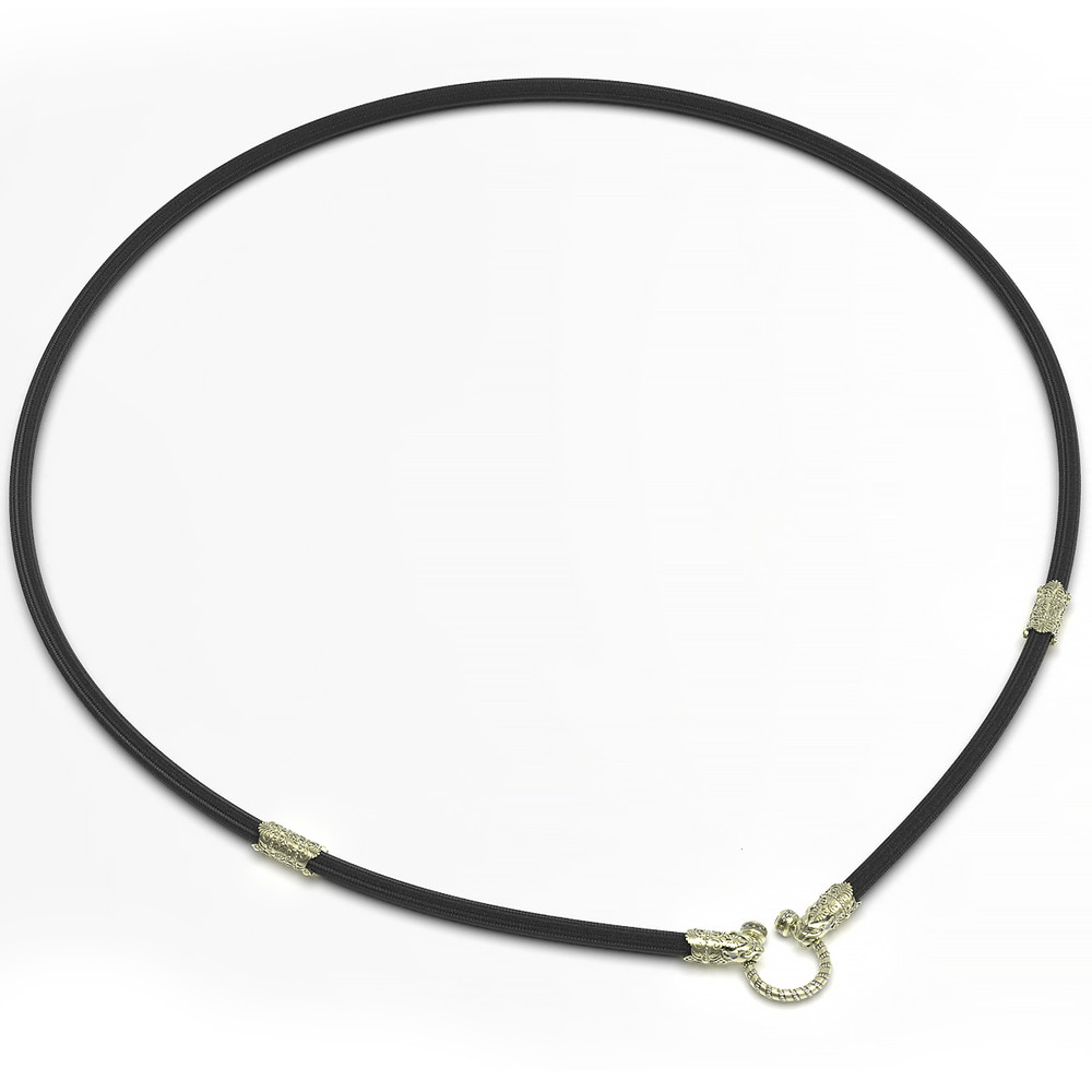 Цепь-шнурок шелк из зелёного золота 585 пробы c шёлковым шнурком