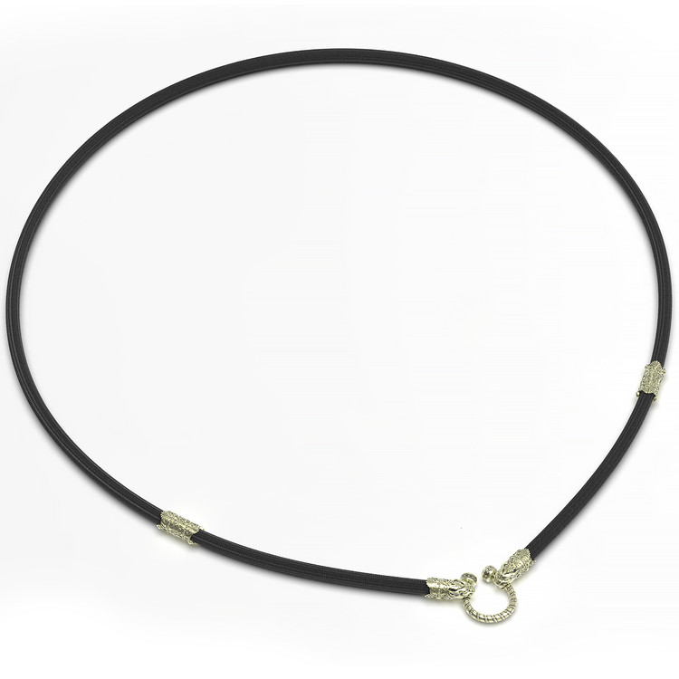 Цепь-шнурок шелк из зелёного золота 585 пробы c шёлковым шнурком