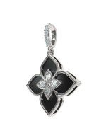 Подвеска из белого золота c бриллиантами и ониксом