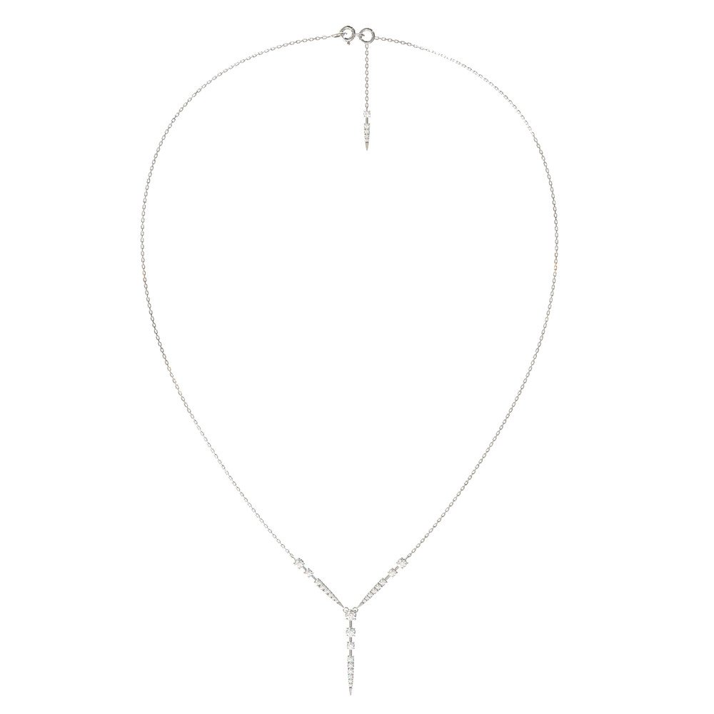 Колье из белого золота 585 пробы c бриллиантами