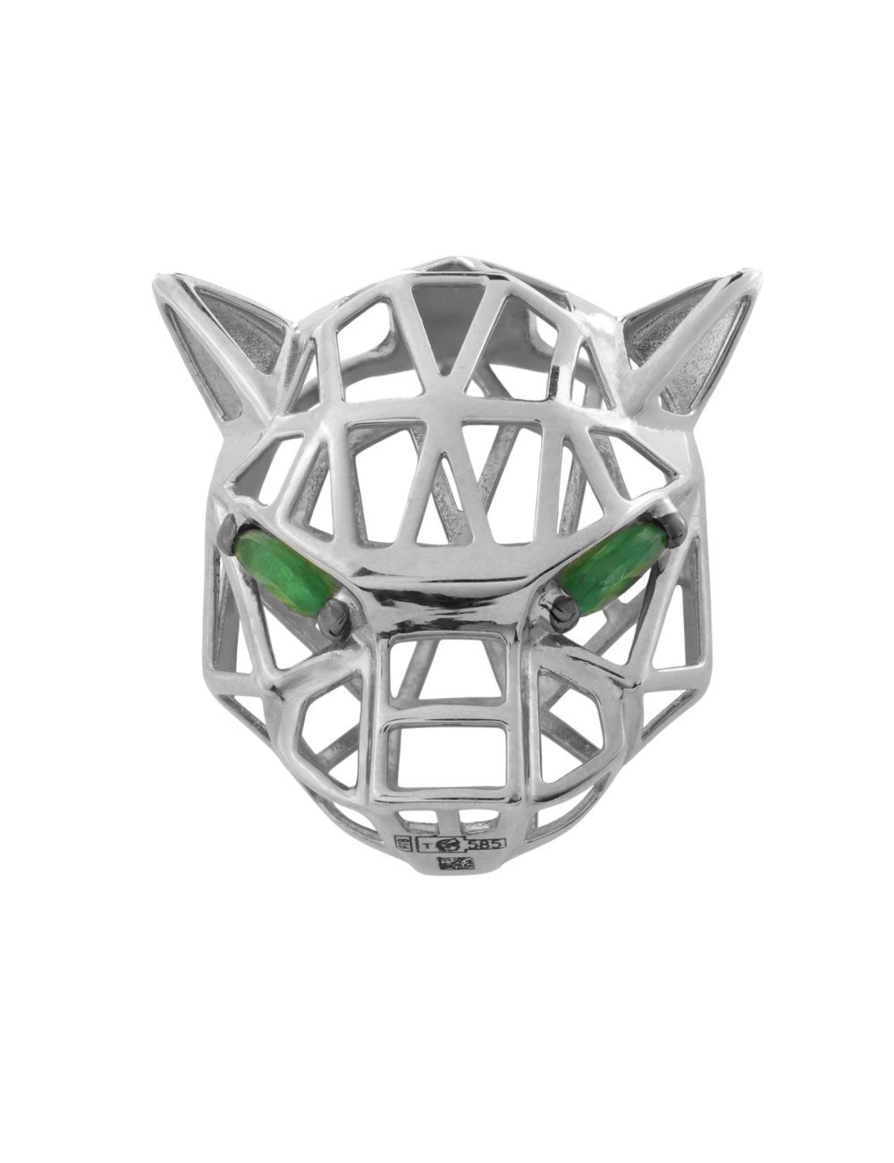 Подвеска из белого золота c изумрудом