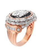 Кольцо из золота c бриллиантами и ониксом