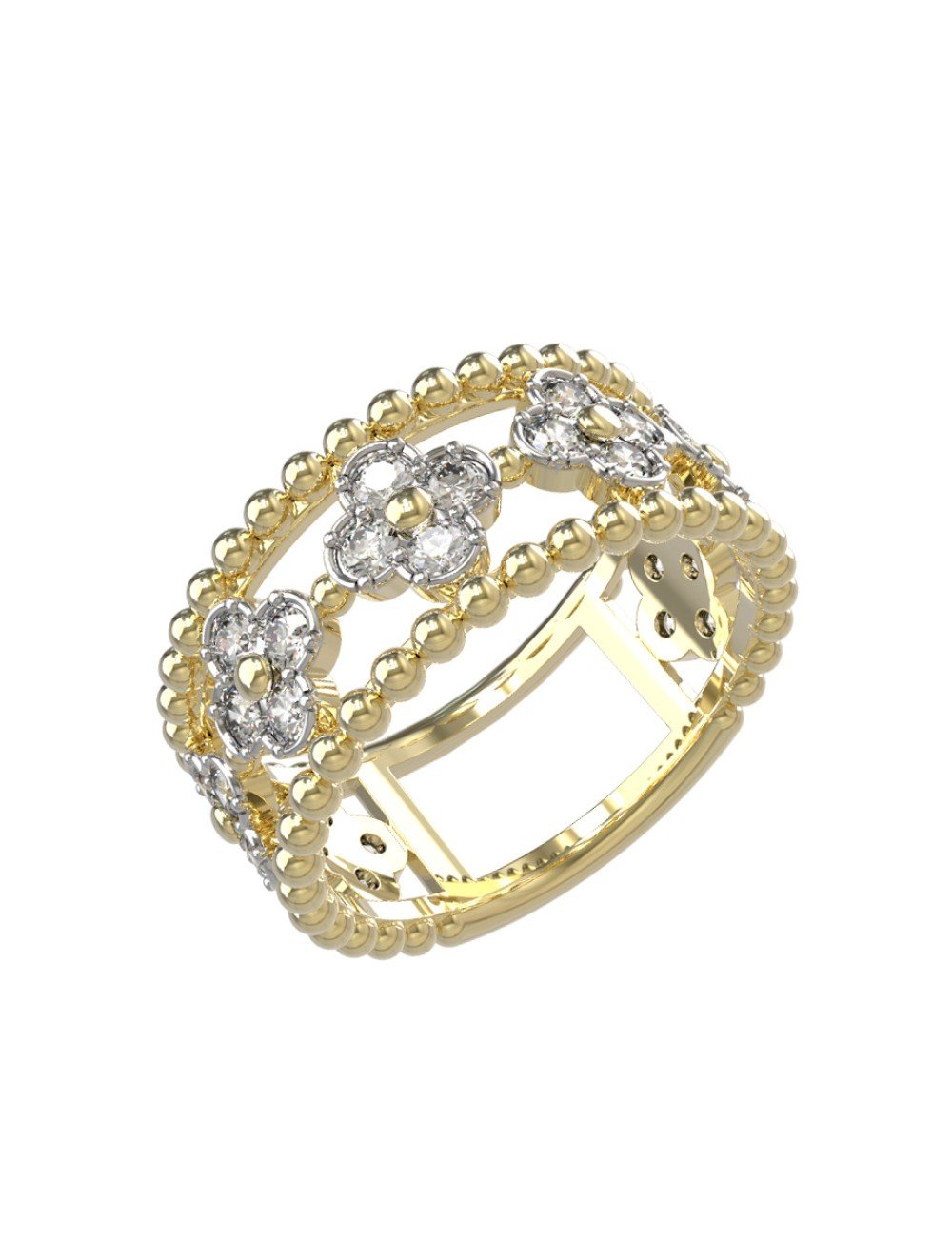 Кольцо из лимонного золота c бриллиантами