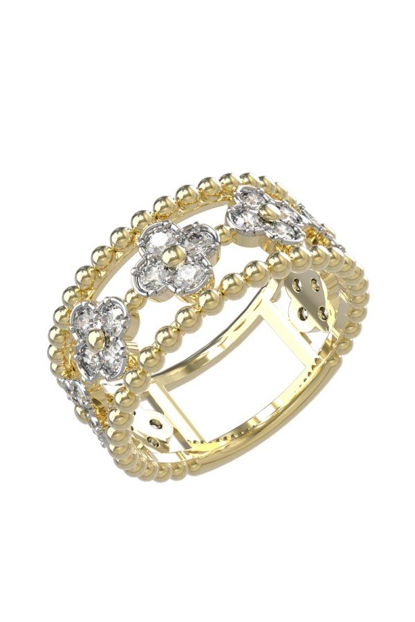 Кольцо из лимонного золота c бриллиантами