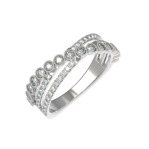 Кольцо из белого золота 585 пробы c бриллиантами