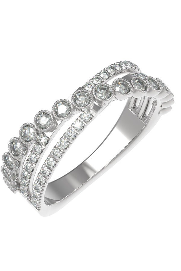 Кольцо из белого золота c бриллиантами