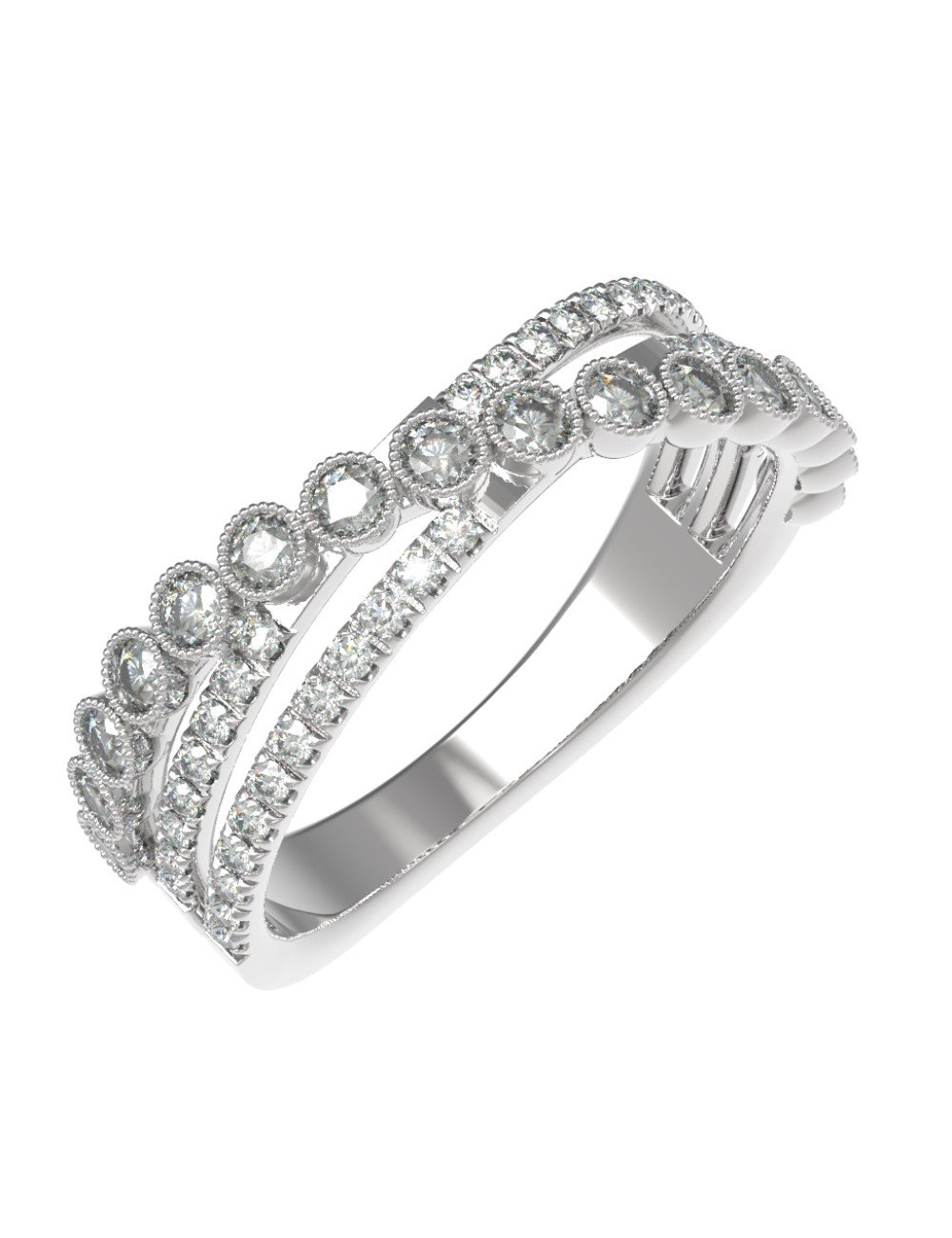 Кольцо из белого золота c бриллиантами