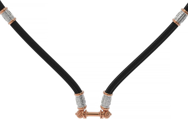 Цепь-шнурок шелк из красного золота 585 пробы c шёлковым шнурком