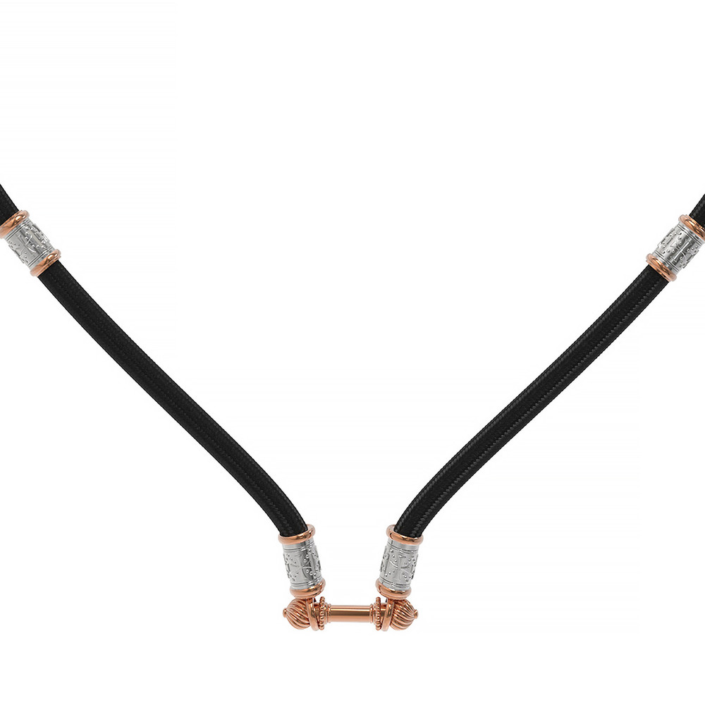 Цепь-шнурок шелк из красного золота 585 пробы c шёлковым шнурком