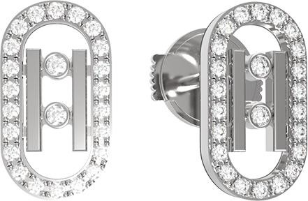 Серьги из белого золота 585 пробы c бриллиантами