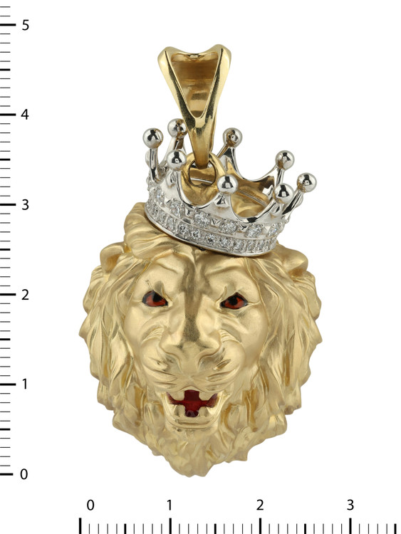 Подвеска из лимонного золота 585 пробы c эмалью и бриллиантами