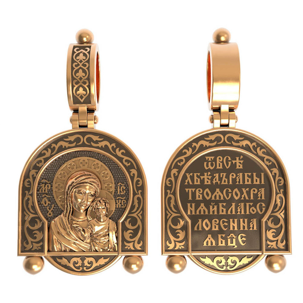 Нательная икона из красного золота 585 пробы