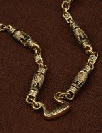 Цепь из лимонного золота c эмалью и эбеновым деревом