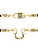 Шнурок шёлковый из лимонного золота c шёлковым шнурком