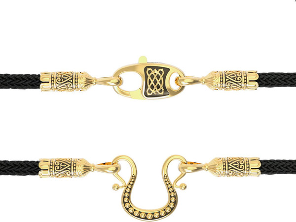 Цепь-шнурок шелк из лимонного золота 585 пробы c шёлковым шнурком