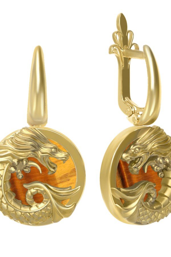 Серьги из лимонного золота 585 пробы