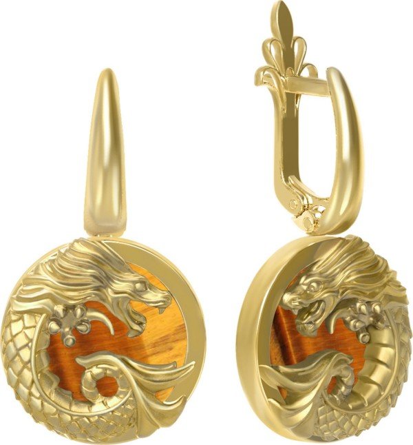 Серьги из лимонного золота 585 пробы