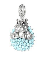 Подвеска из белого золота c эмалью и бирюзой